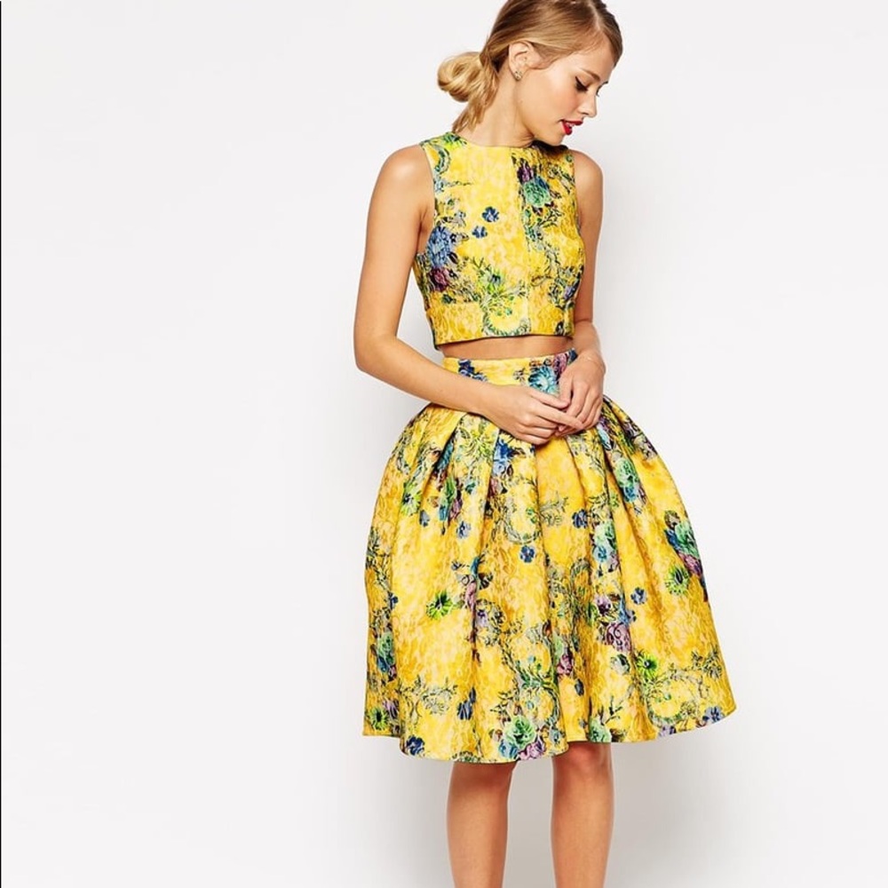 ASOS FLORAL SCUBA SKIRT SET